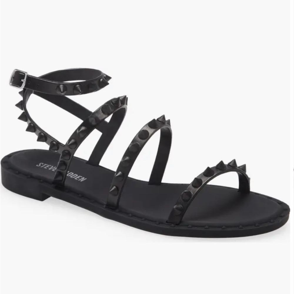 NIB Steve Madden Black Transport Sandals size 10